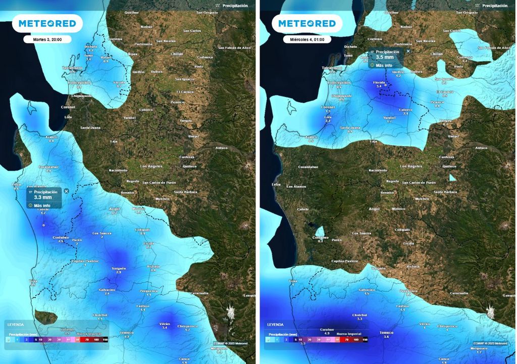 Lluvias, Concepción, Biobío, Chile, Meteored