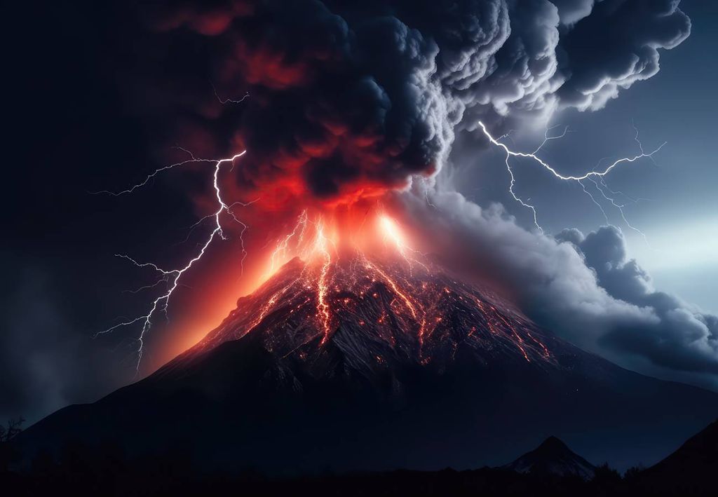vulkanische Blitze