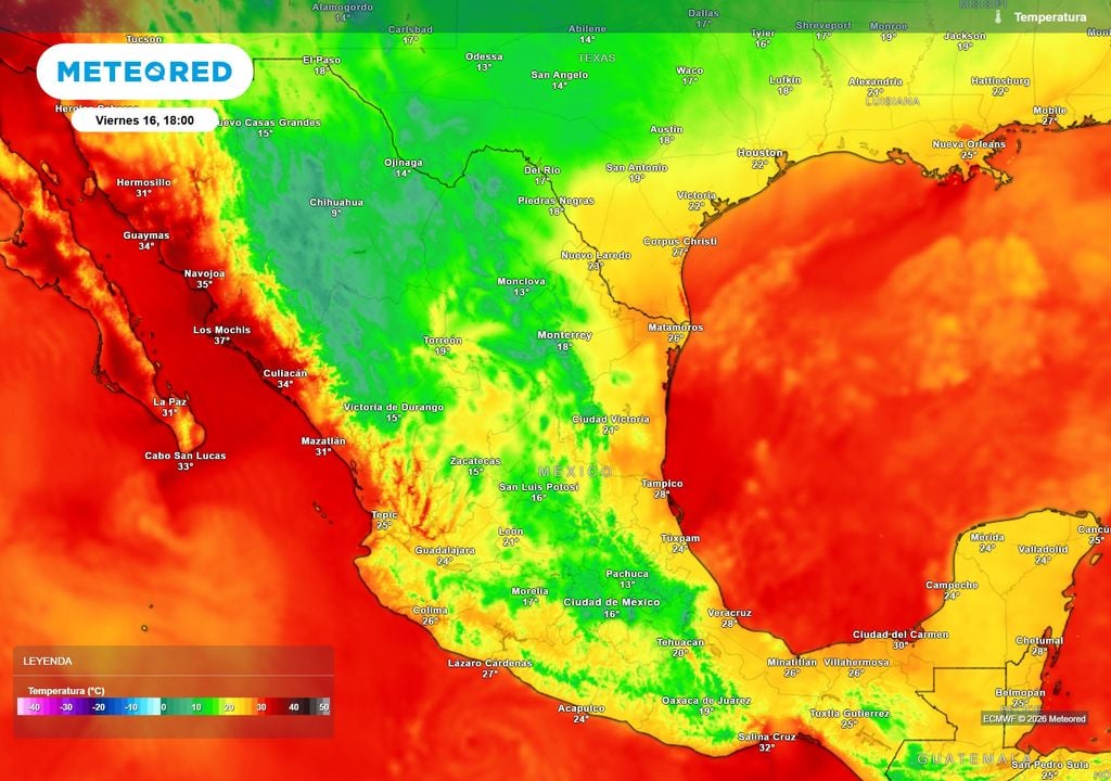Ambiente fresco a frío se irá extendiendo en el norte y centro con 10-20 °C y menor en sectores del norte rondando los 5 °C con densas nieblas en montañas.