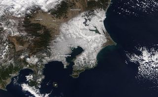 Rara nevada en Tokio a primeros de enero de 2022