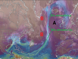 Raro río atmosférico orientado hacia Groenlandia