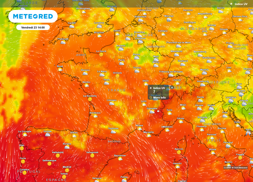 Indice UV vendredi après-midi
