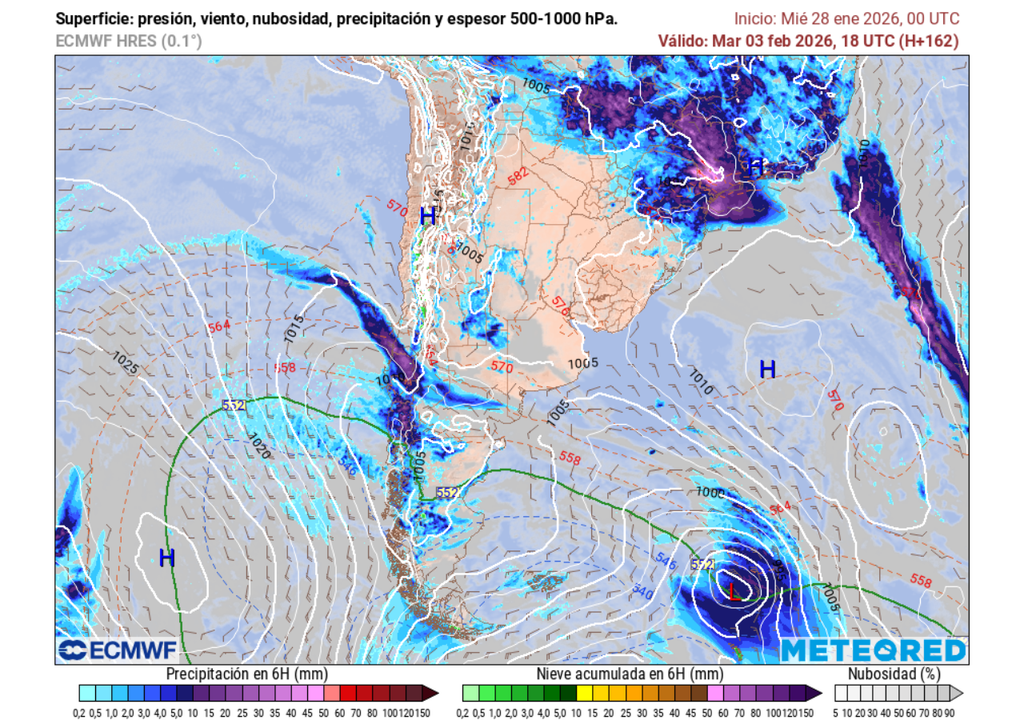 Sistema frontal dejará fuertes lluvias durante la próxima semana en varias regiones de Chile.
