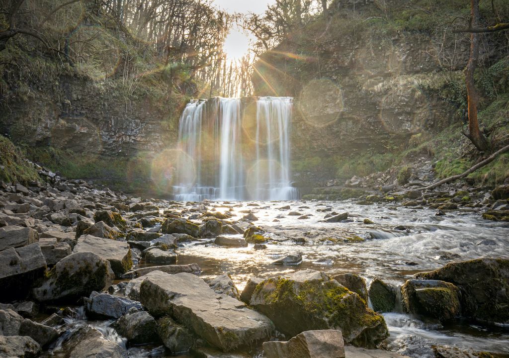 The Four Falls waterfall in South Wales.