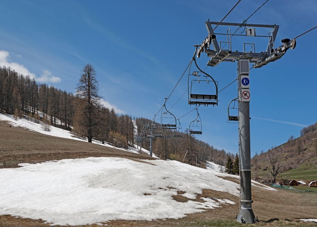 Station ski remontée mécanique manque neige hiver