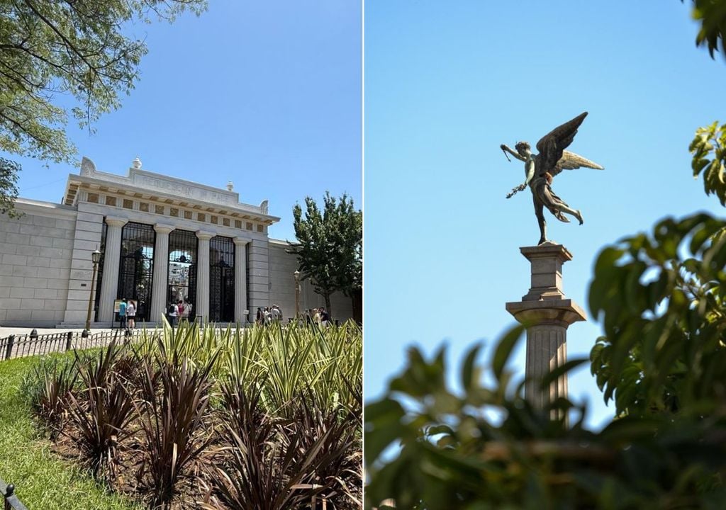 Recoleta Izquierda: la entrada al Cementerio de la Recoleta| Derecha: íconos arquitectónicos de estilo europeo.