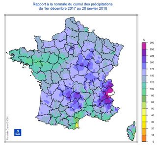 Record de precipitación acumulada desde diciembre de 2017 en Francia