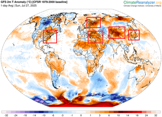 Récord de récords de estaciones con temperaturas extremas durante el fin de semana, 25-27 de julio de 2025
