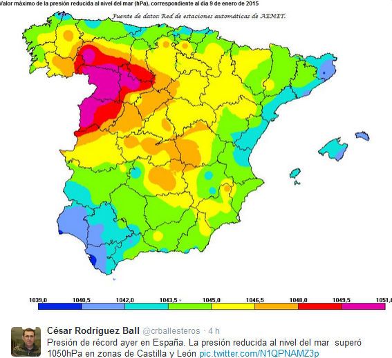 Records Provisionales De Altas Presiones Batidos El 9 De Enero De 2015 Records Provisionales De Altas Presiones Batidos El 9 De Enero De 2015