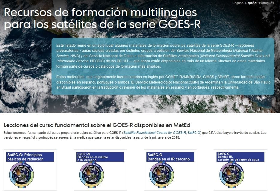 Recursos De Formación Multilingües Para Los Satélites De La Serie Goes-R