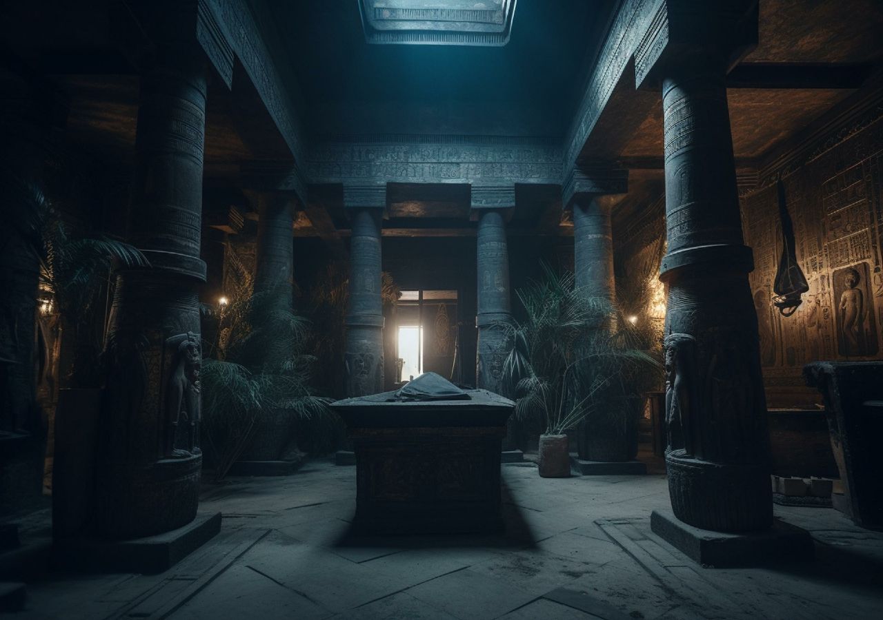 Imagen que resalta la grandeza de una tumba de un alto funcionario en el Antiguo Egipto.