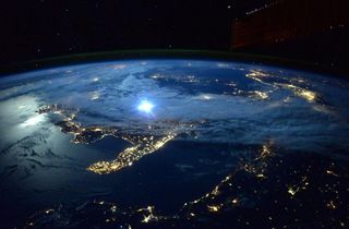 Reflejo lunar sobre Italia