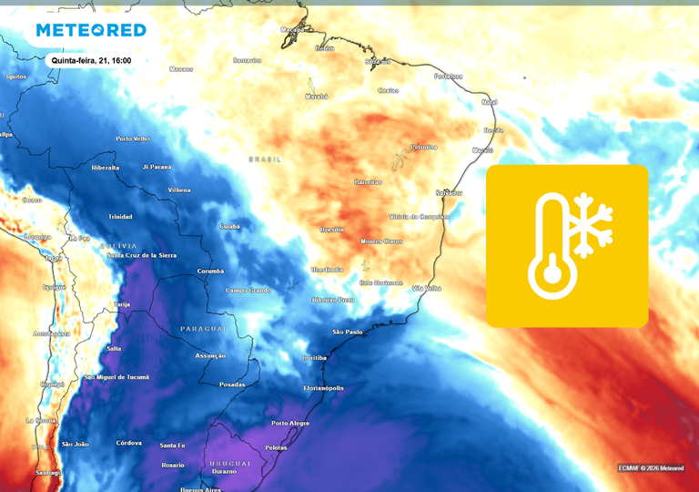 Refor&ccedil;o polar aumenta o frio e chuvas intensas retornam ao centro-sul; confira