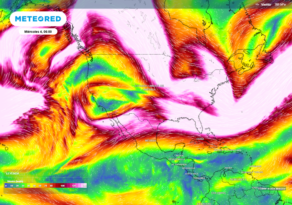 Pronóstico de viento a 300 mb