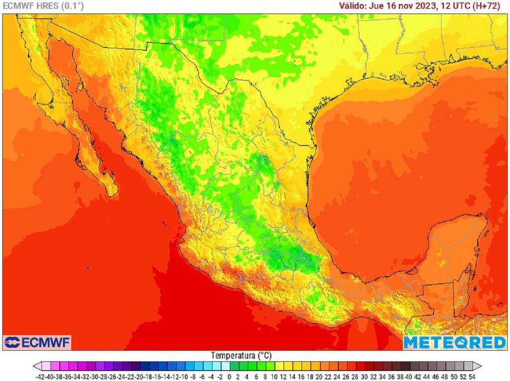 Modelo ECMWF - Temperaturas en grados Celsius Modelo ECMWF - Temperaturas en grados Celsius