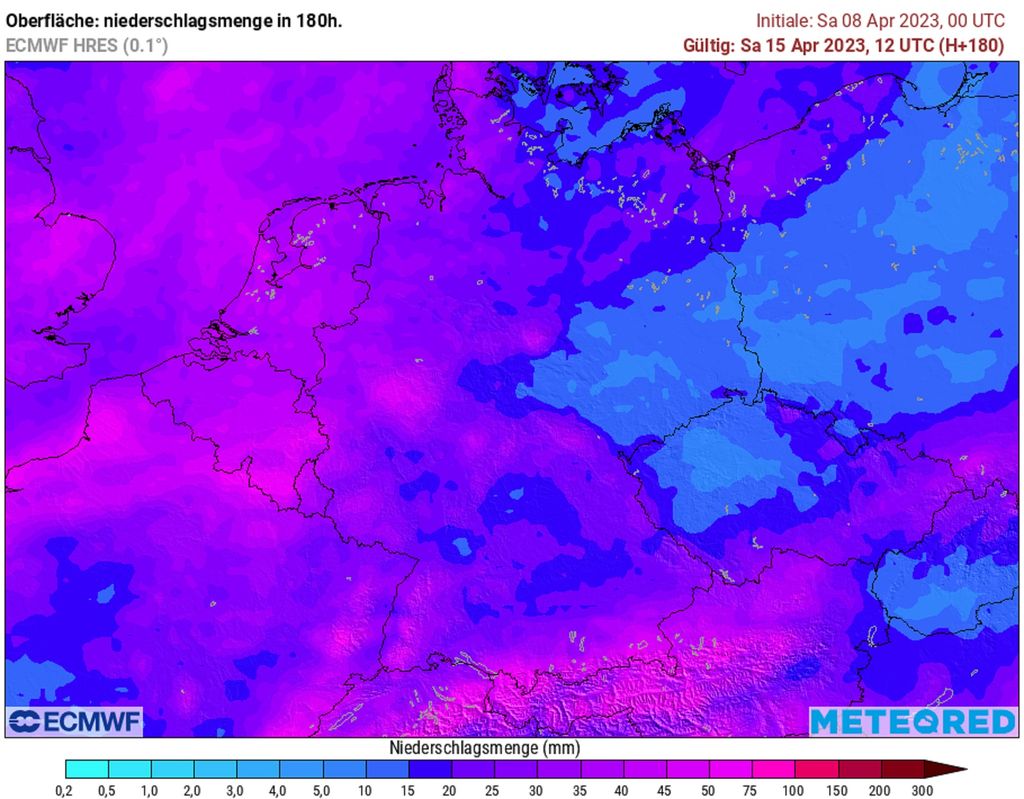 180 h Niederschlag, Regen 180 h Niederschlag, Regen