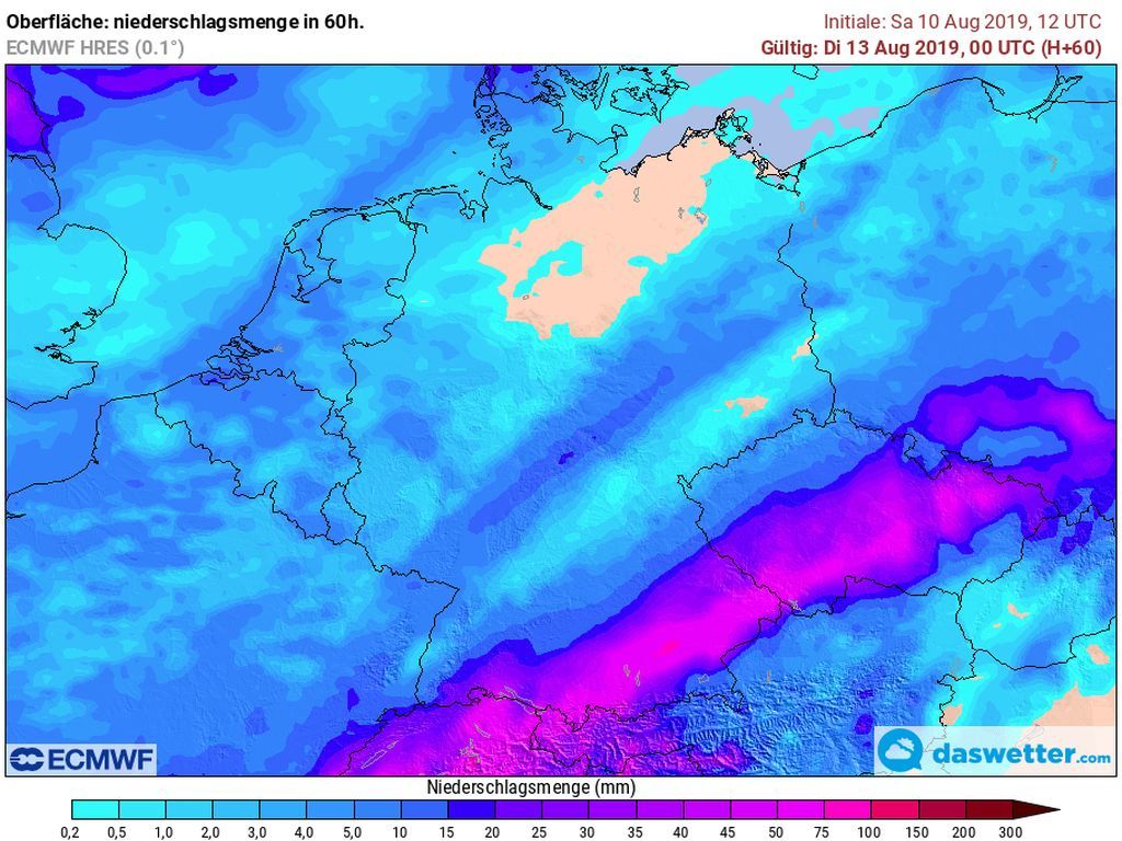 Starker Regen im Süden