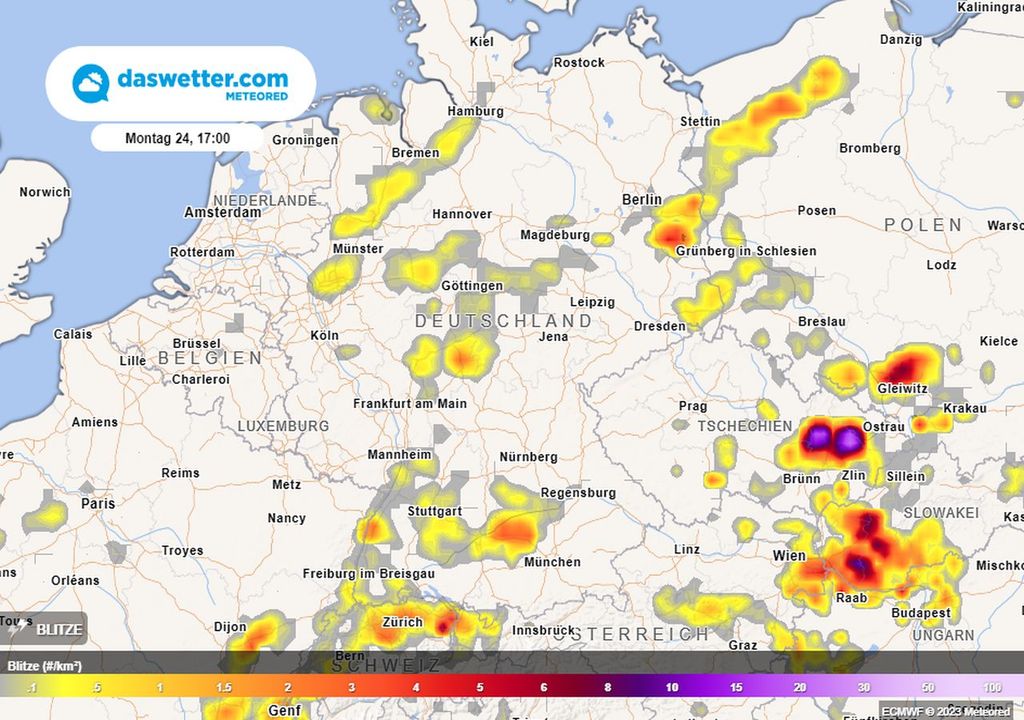 gewitter, deutschland, montag, sommer gewitter, deutschland, montag, sommer