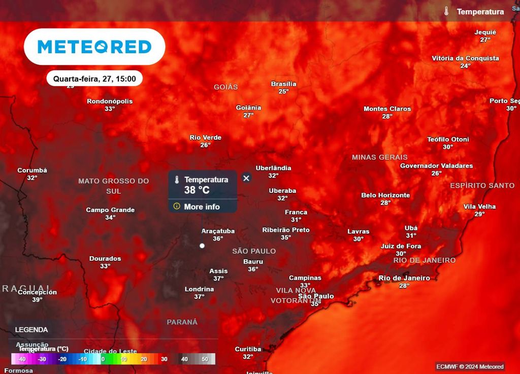 previsão, temperatura, quarta-feira