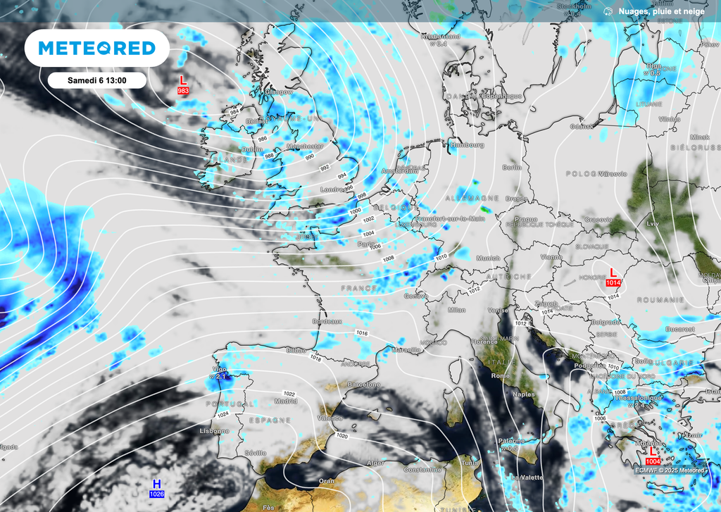 Pluies et averses seront au menu de votre samedi sous un vent modéré et de la douceur pour la saison.