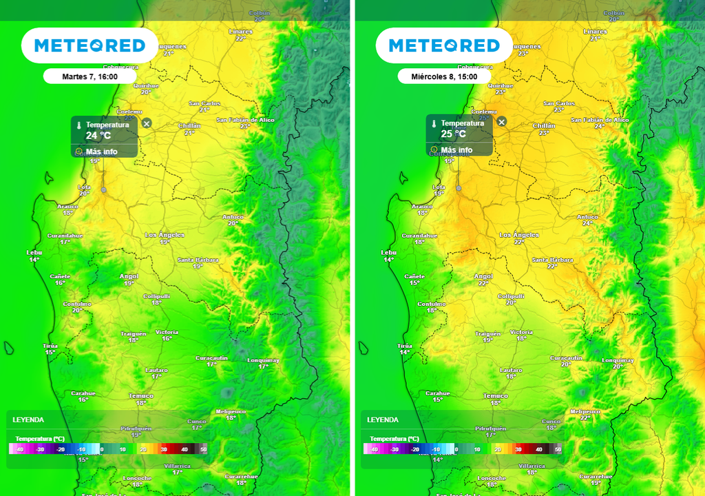 Martes (07) y miércoles (08) con altas temperaturas en la Región de Biobío, Meteored, Chile