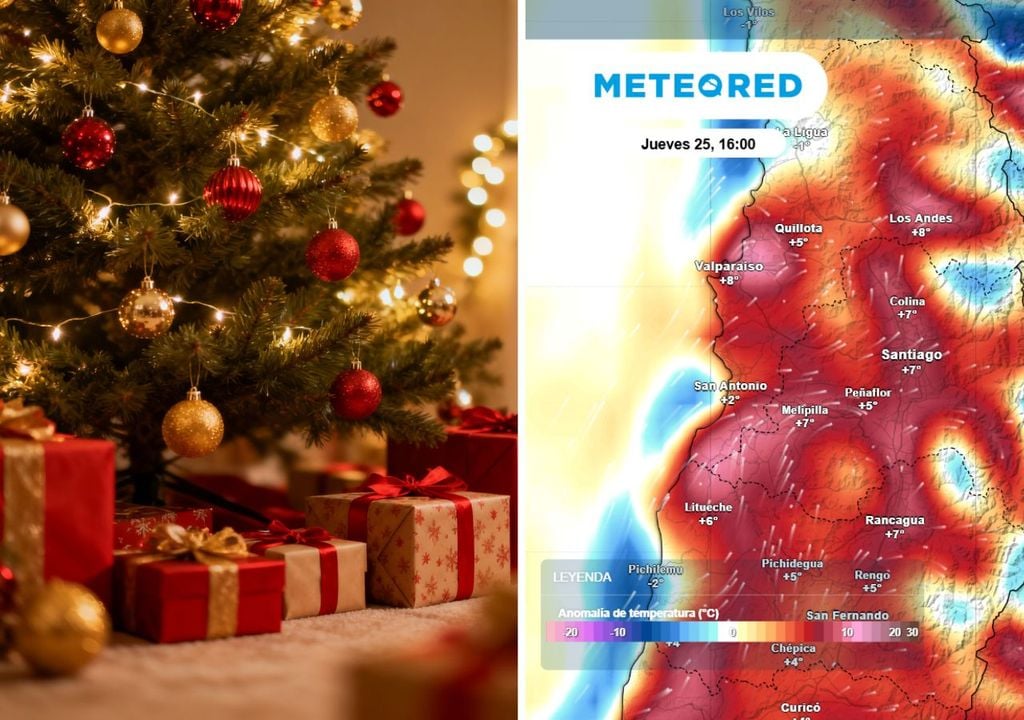 Navidad | mapa de anomalía de temperatura