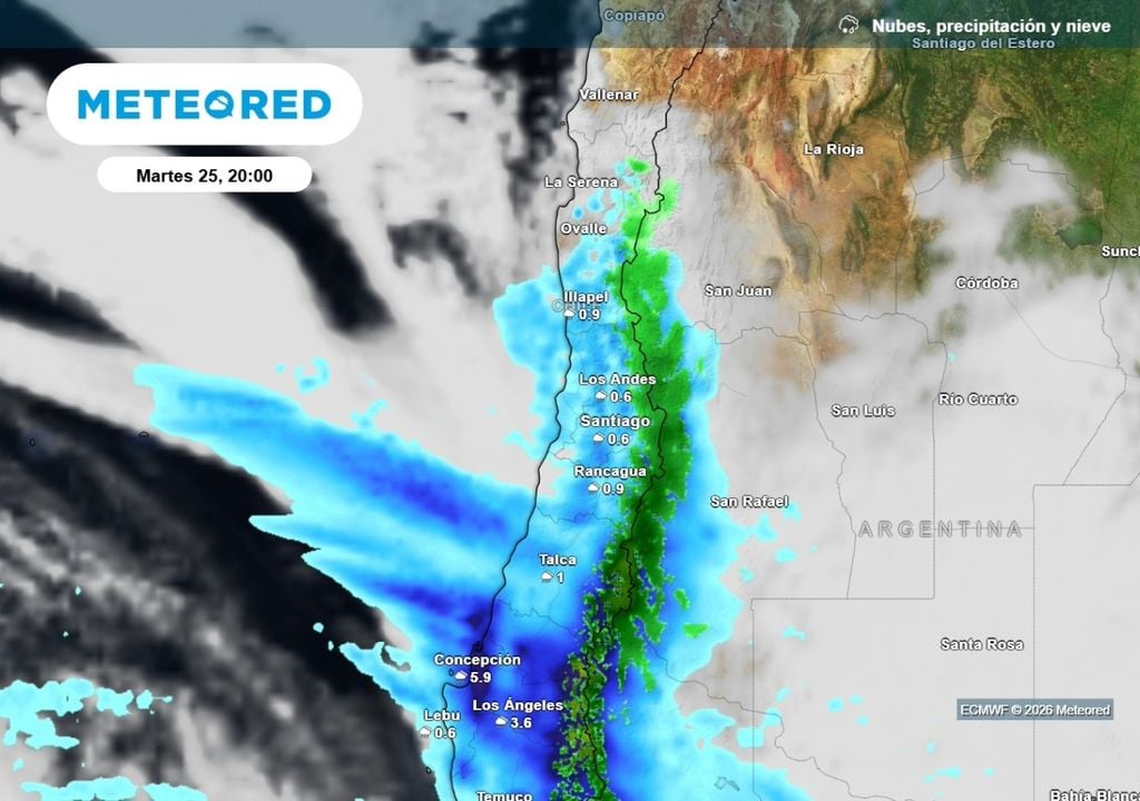 Lluvias en Santiago Las precipitaciones no solo llegarían a Santiago, zonas del centro sur del país tendrían lluvias importantes.