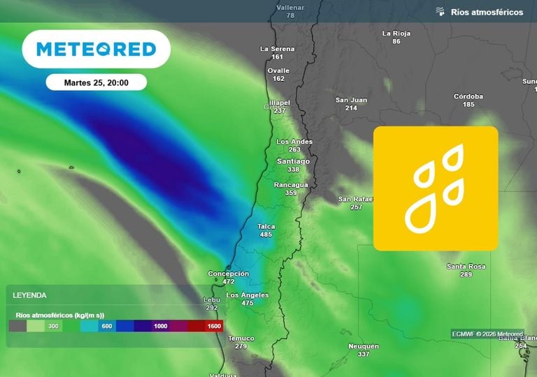 R&iacute;o atmosf&eacute;rico apunta a Santiago: este es el d&iacute;a en que volver&aacute;n las lluvias
