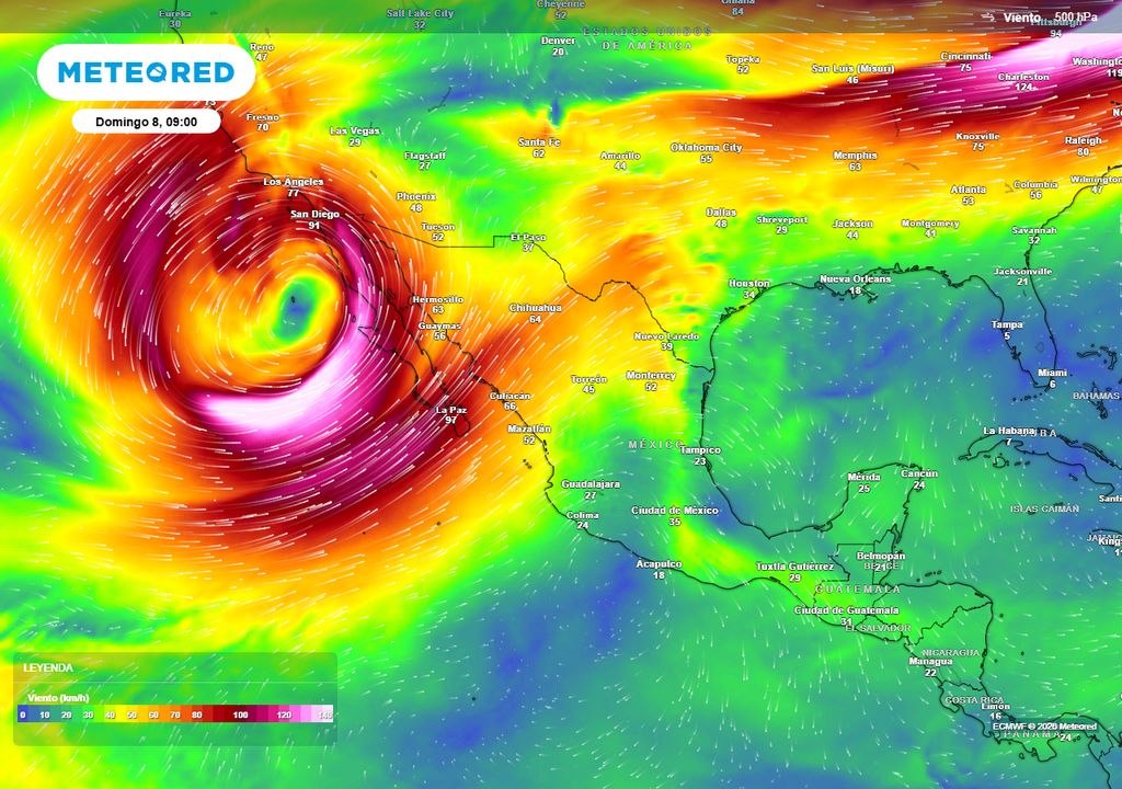 Una DANA se podría formar el fin de semana frente a las Baja Californias, aportando humedad y refrescando el ambiente, mientras aire polar llega al noreste.