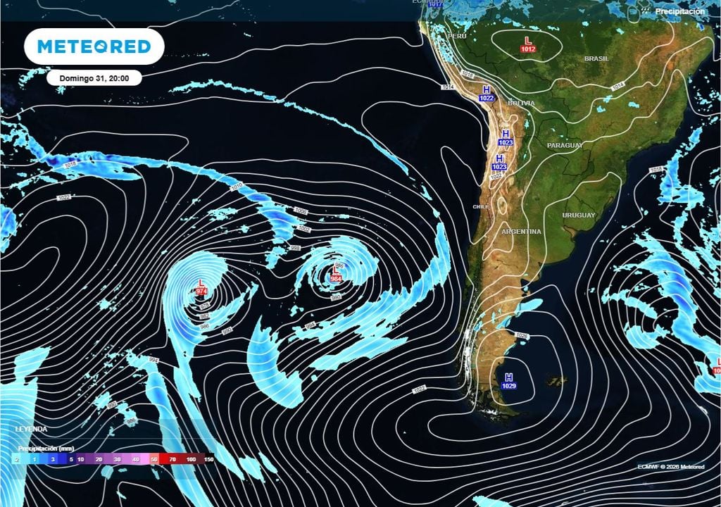 Cambios dinámicos a gran escala permitirán el avance de una seguidilla de frentes hacia Chile central durante la primera semana de junio.