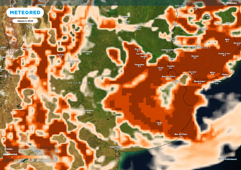 Se estima un sábado muy cerrado por nieblas en el centro del país, con baja visibilidad.