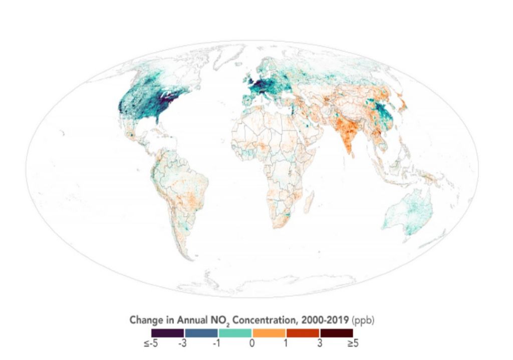 Cambios concentración NO2