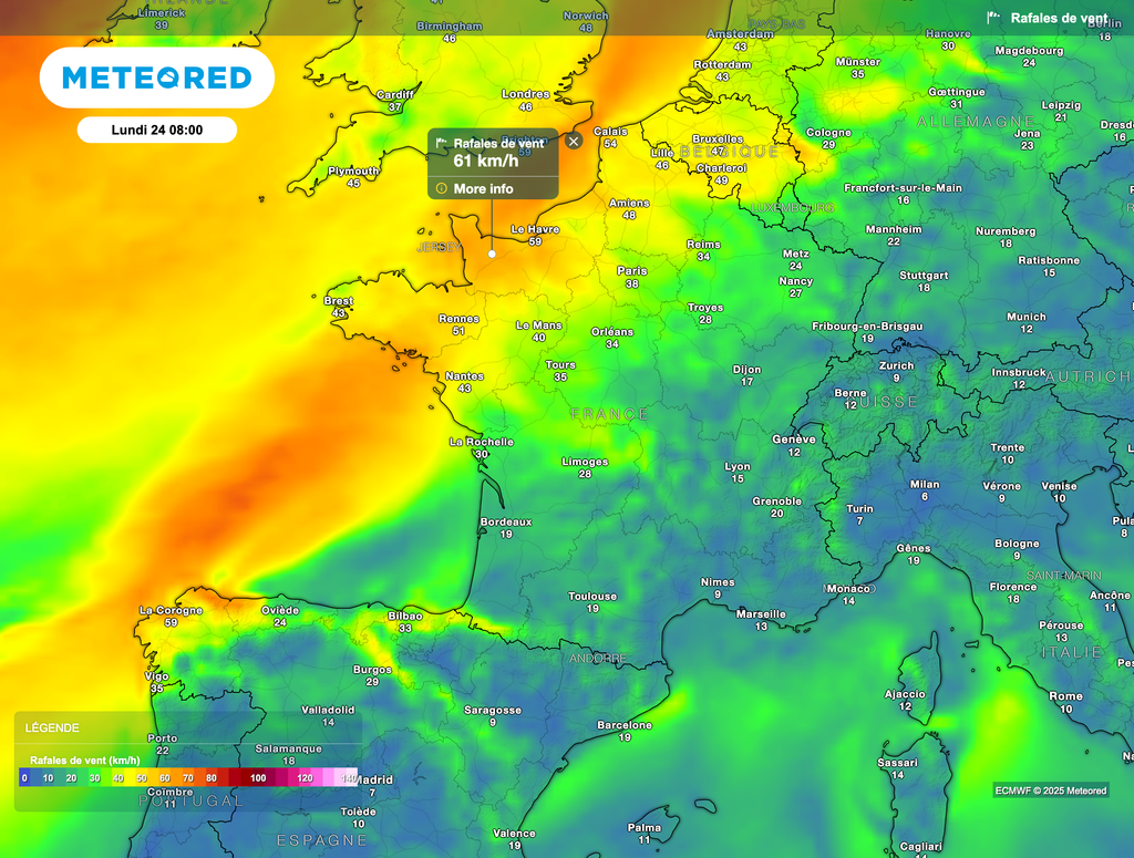 Un vent sensible sera présent voire localement fort.