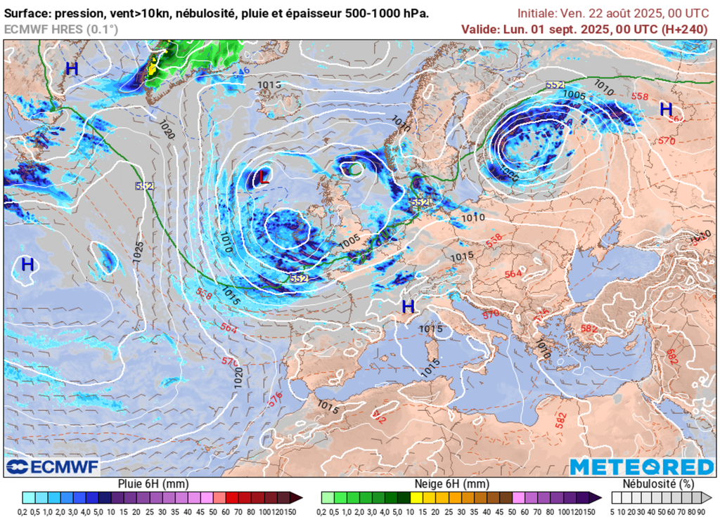 Le contexte dépressionnaire devrait persister jusqu'au 1er septembre.