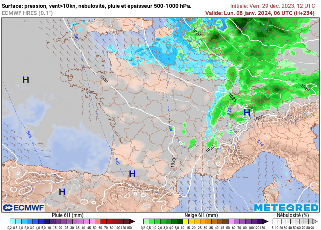 Un épisode neigeux pourrait s'inviter par le Nord-Est avant de concerner d'autres régions. La fiabilité est encore limitée... à suivre ces prochains jours.