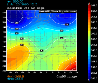 FIG.10 Temperatura a 500 hPa FIG.10 Temperatura a 500 hPa