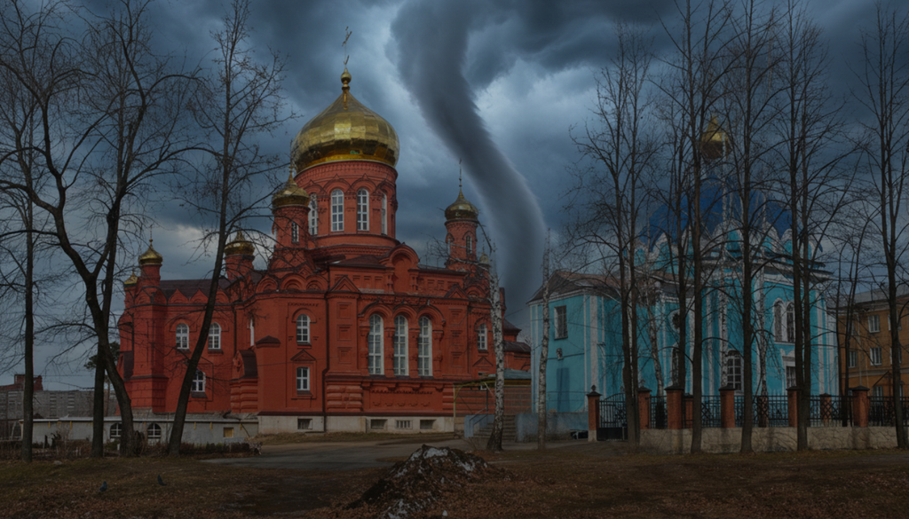 Tornado en Rusia Simulación con IA (Adobe Stock) del tornado en Kushva.