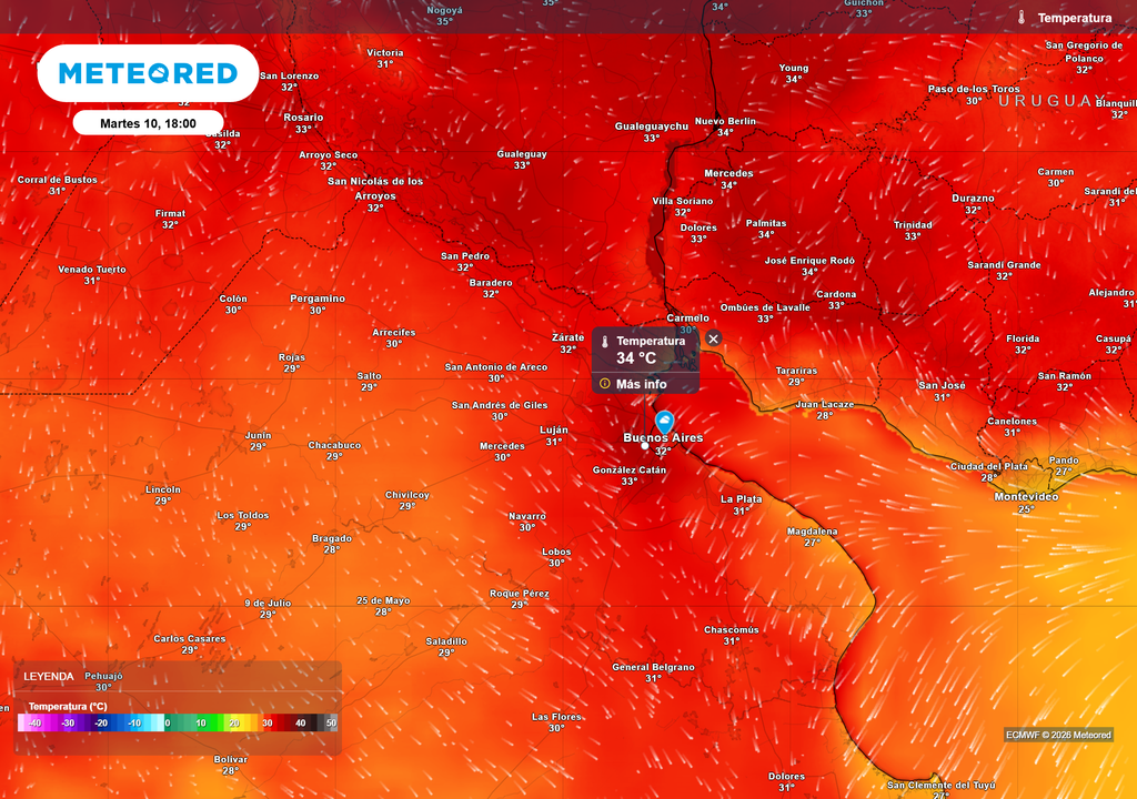 A partir del martes las máximas vuelven a ubicarse por encima de los 32 º C en el AMBA.