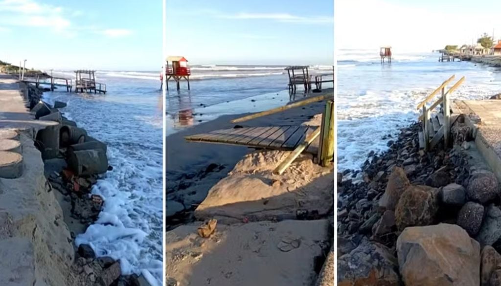 Fortes ondas causaram danos estruturais em praias gaúchas. Foto: Divulgação/Onda Sul