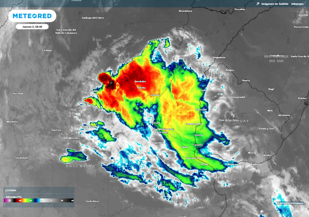 Tiempo Argentina pronóstico clima Semana Santa Pascuas alerta tormentas fuertes SMN ciclogénesis Tormentas en las últimas horas sobre Córdoba, Santa Fe y Entre Ríos.