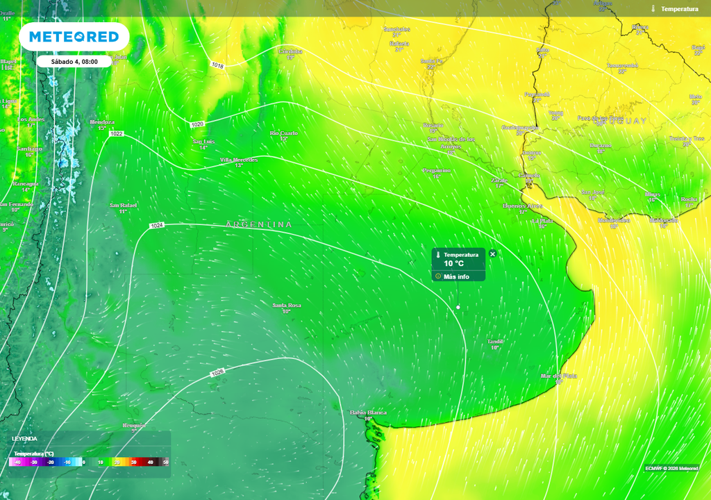 Tiempo Argentina pronóstico clima Semana Santa Pascuas alerta tormentas fuertes SMN ciclogénesis Bajarán mucho las temperaturas en la región Pampeana el sábado, y habrá una fuerte crecida del Río de la Plata.