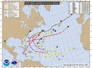 Resumen de la estación de tormentas tropicales y de huracanes del Atlántico en 2025 días antes de terminar oficialmente