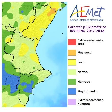 Resumen Climático Del Invierno 2017-2018 En La Comunidad Valenciana Resumen Climático Del Invierno 2017-2018 En La Comunidad Valenciana