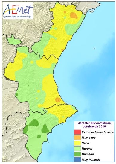 Resumen Climático Del Mes De Octubre 2016 En La Comunidad Valenciana: Seco Y Muy Cálido