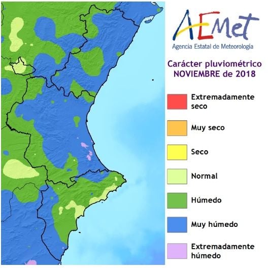 Resumen Climatológico Del Mes De Noviembre En La Comunidad Valenciana: Muy Húmedo Y Térmicamente Normal Resumen Climatológico Del Mes De Noviembre En La Comunidad Valenciana: Muy Húmedo Y Térmicamente Normal
