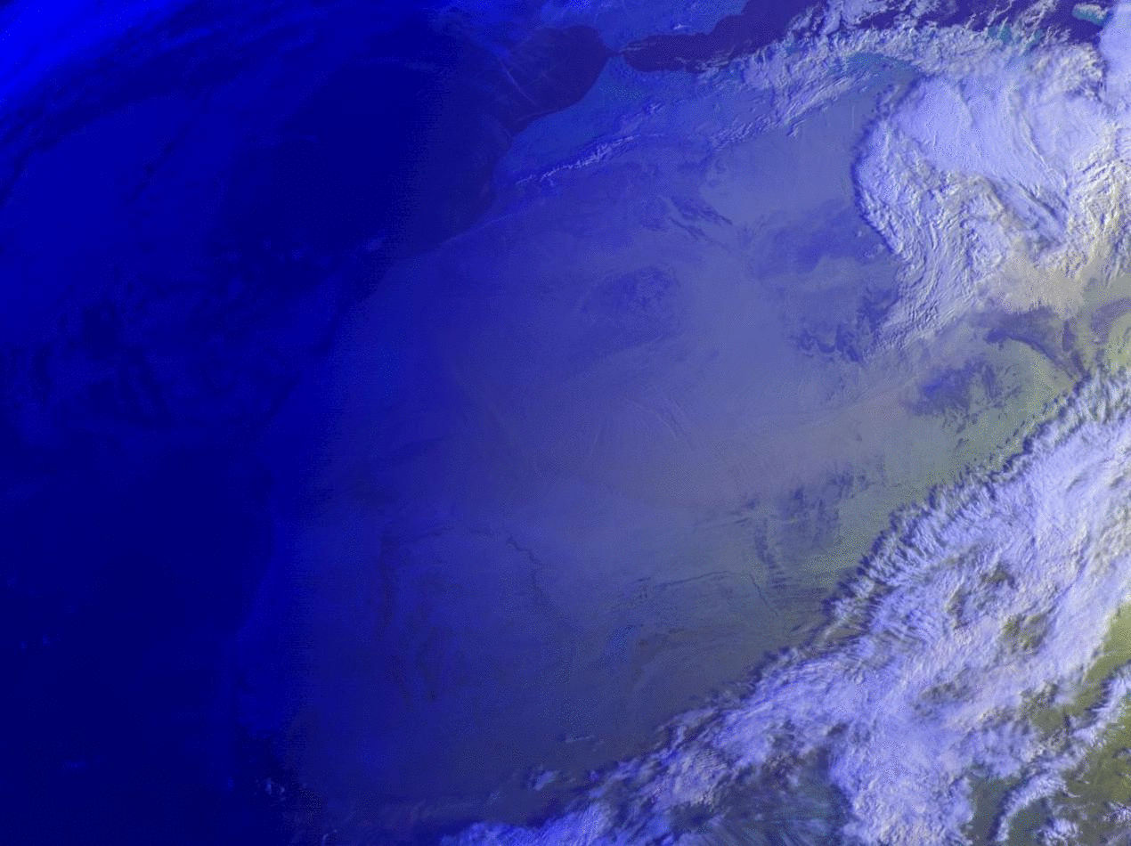 Tormenta de arena, fotografiada por MSG-1