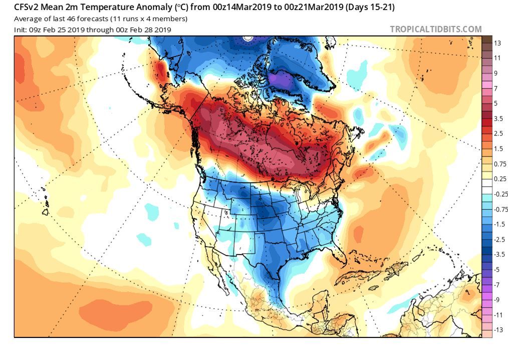 Modelo CFSv2. Anomalía de temperatura Modelo CFSv2. Anomalía de temperatura
