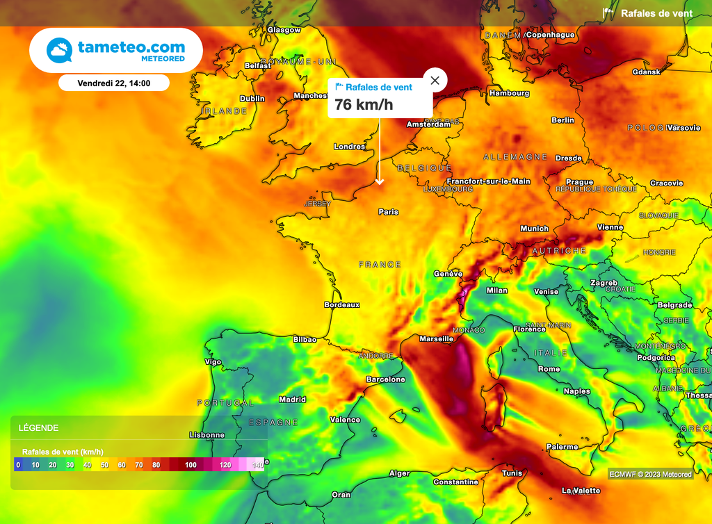 Les rafales de vent vont se renforcer pour la fin de semaine en France.