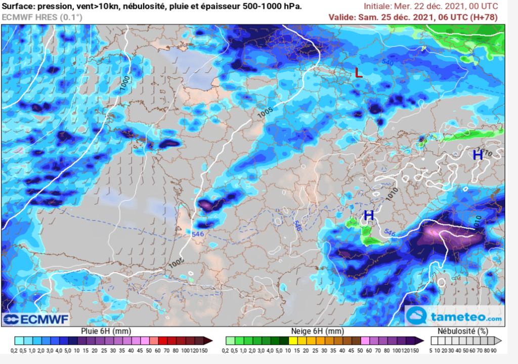 Des pluies soutenues concerneront de nombreuses régions pour le 25 décembre. Des pluies soutenues concerneront de nombreuses régions pour le 25 décembre.
