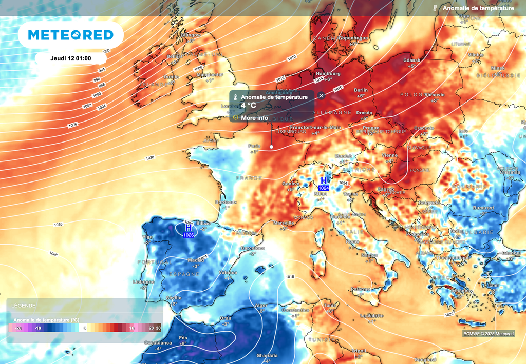 Des températures généralement plus douces que les normales.